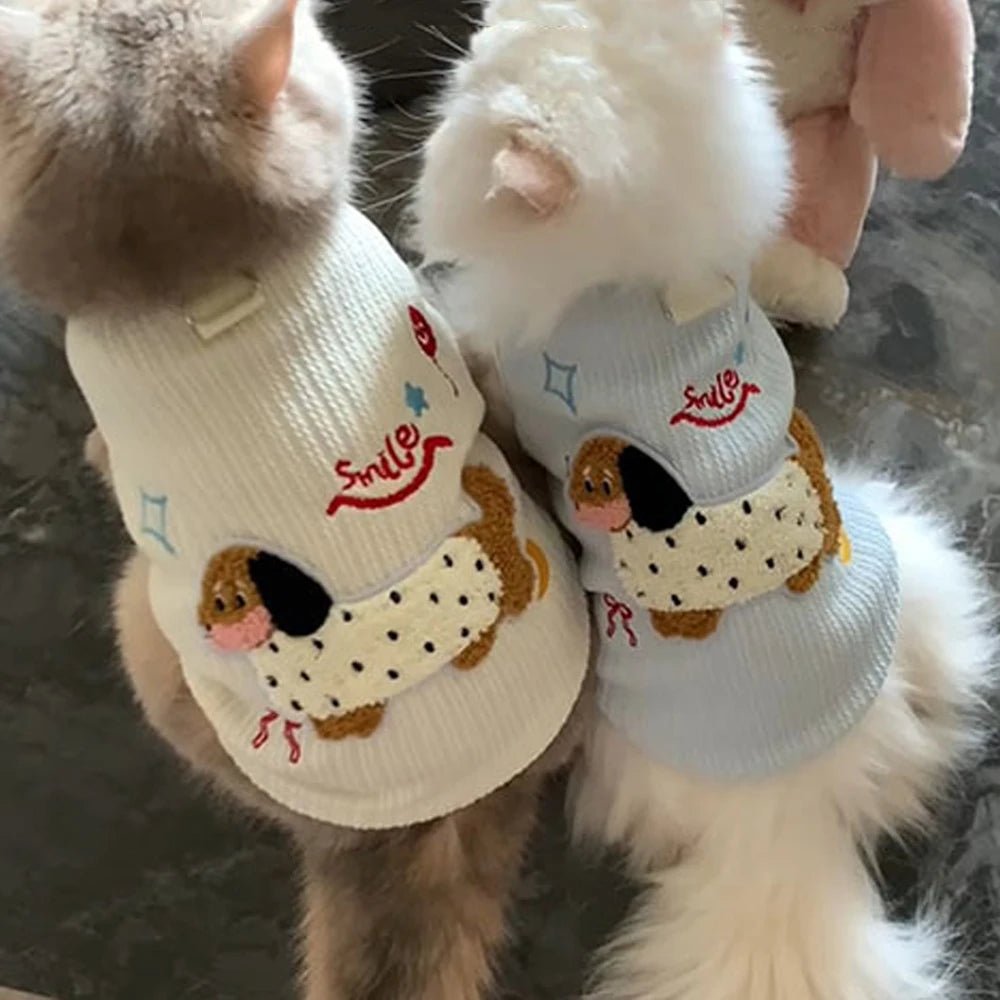 Breathable Small Dog Vest Clothes Soft Winter Warm Cute Cat Clothes - Maxwell shop
