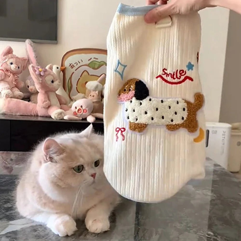 Breathable Small Dog Vest Clothes Soft Winter Warm Cute Cat Clothes - Maxwell shop