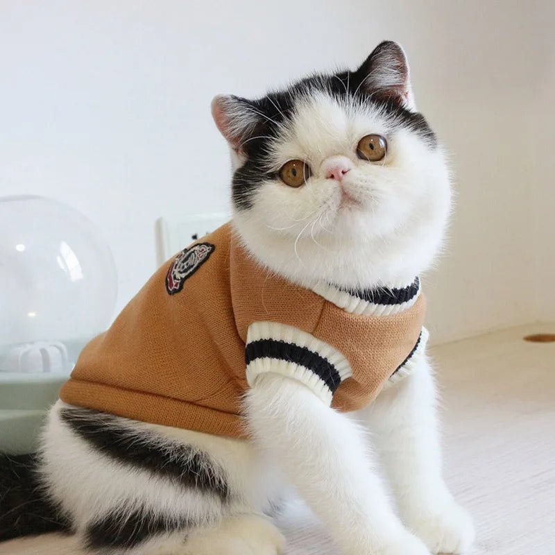 Cat Dog Sweater Pullover Winter Pet Clothes for Small Dogs Cat Vest Puppy Jacket - Maxwell shop