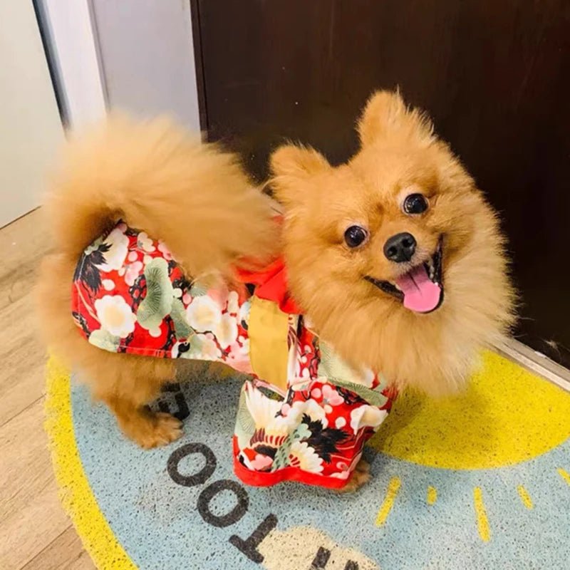 Clothes for Cat Dog Japanese Style Pet Clothing Kimono for Small Medium Dogs - Maxwell shop