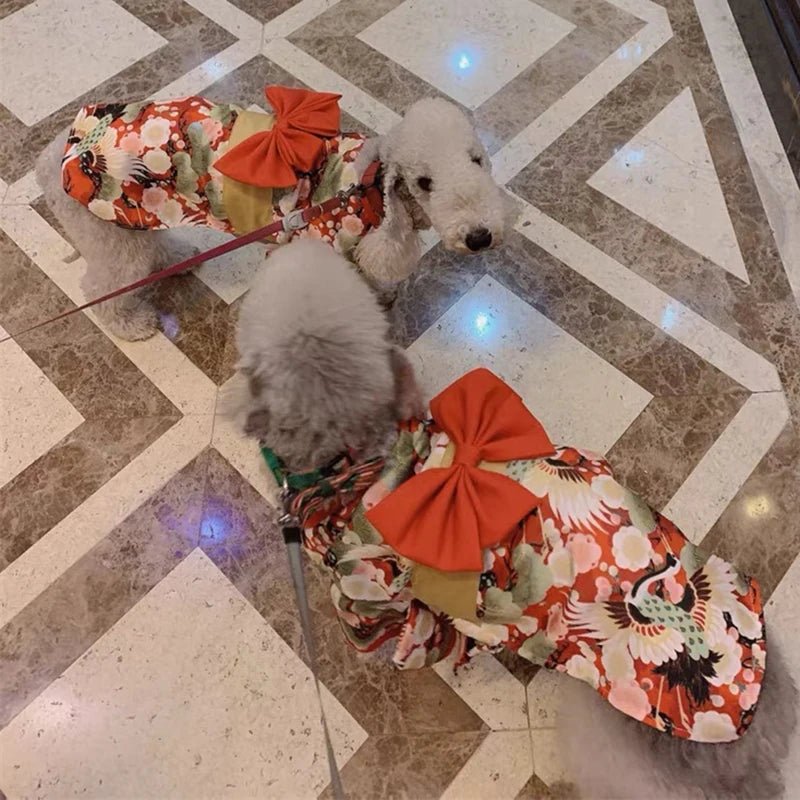 Clothes for Cat Dog Japanese Style Pet Clothing Kimono for Small Medium Dogs - Maxwell shop