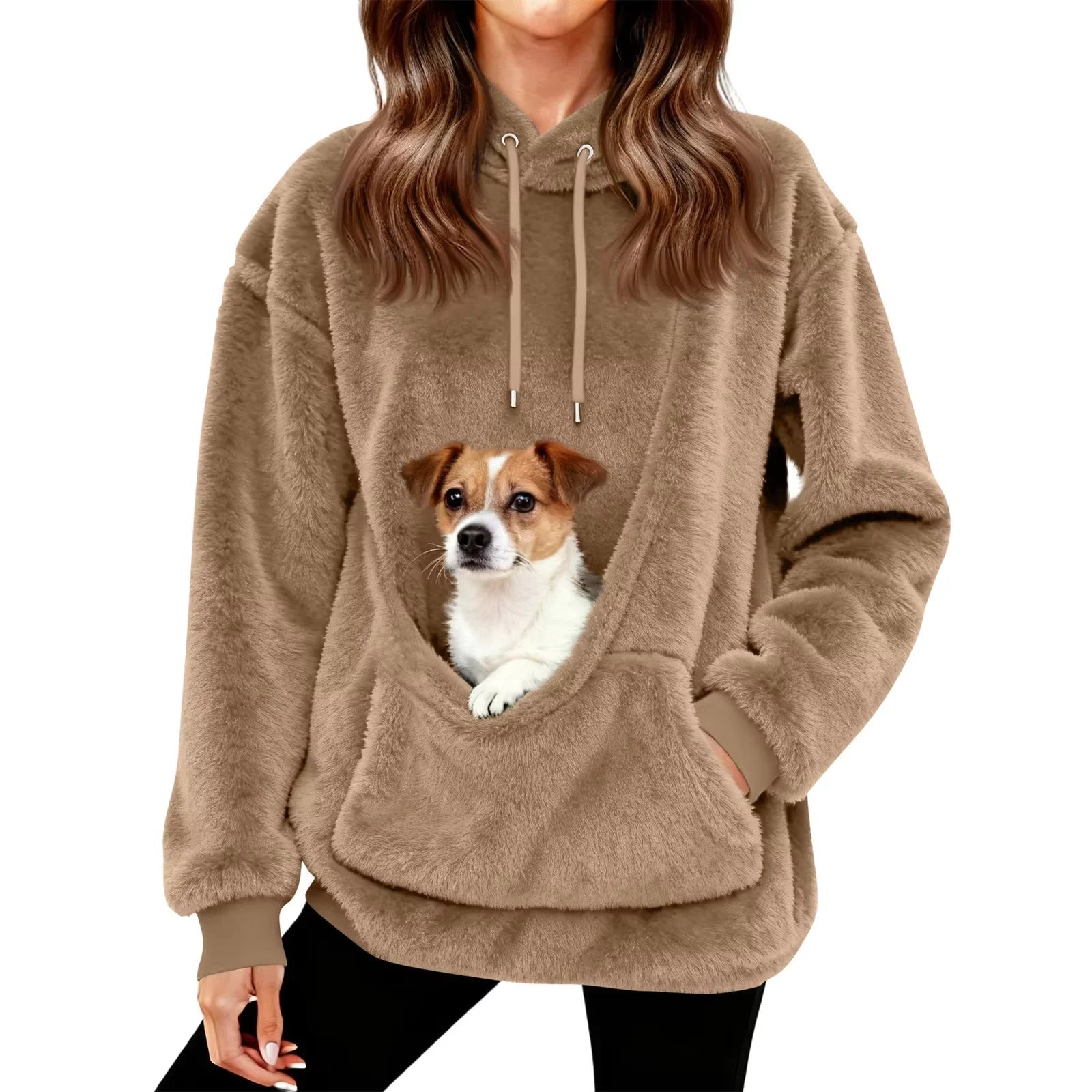 Cozy Fleece Hoodie With Diagonal Pet Sling And Safety Hold Pocket For Small Pets - Maxwell shop