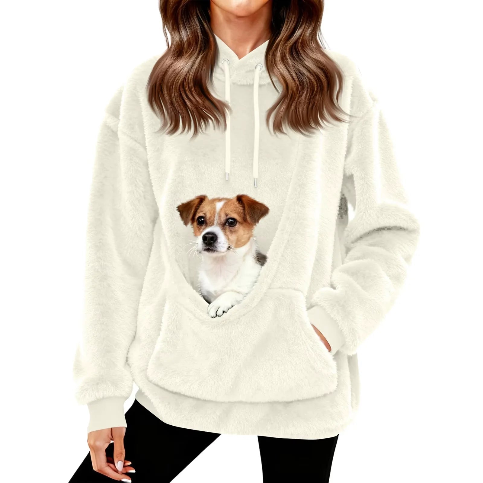 Cozy Fleece Hoodie With Diagonal Pet Sling And Safety Hold Pocket For Small Pets - Maxwell shop