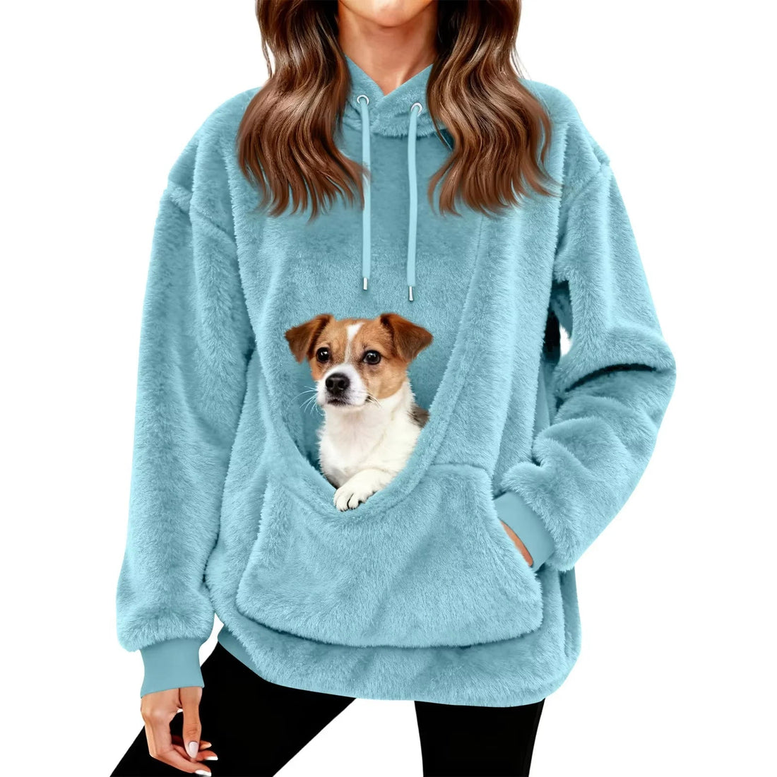 Cozy Fleece Hoodie With Diagonal Pet Sling And Safety Hold Pocket For Small Pets - Maxwell shop