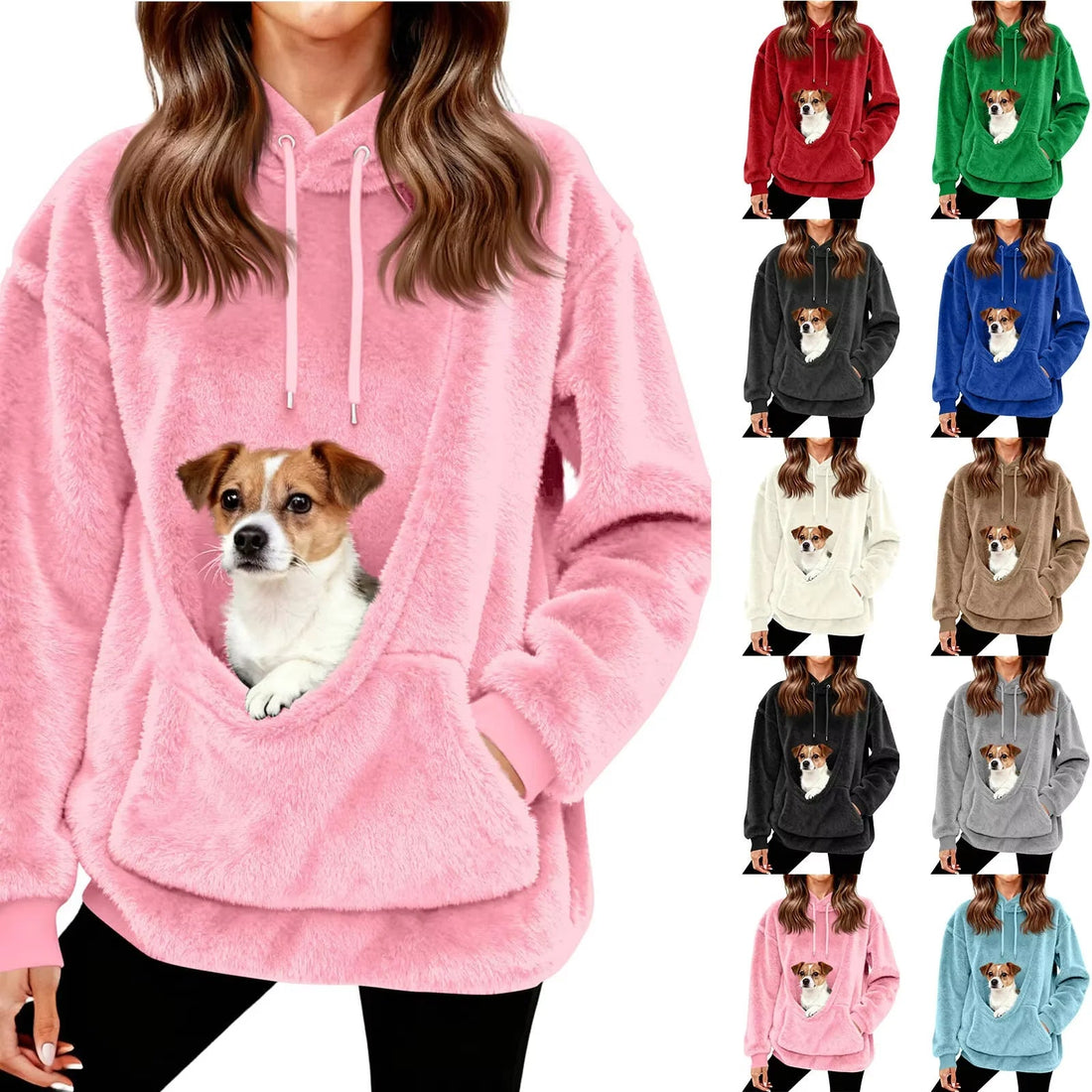 Cozy Fleece Hoodie With Diagonal Pet Sling And Safety Hold Pocket For Small Pets - Maxwell shop