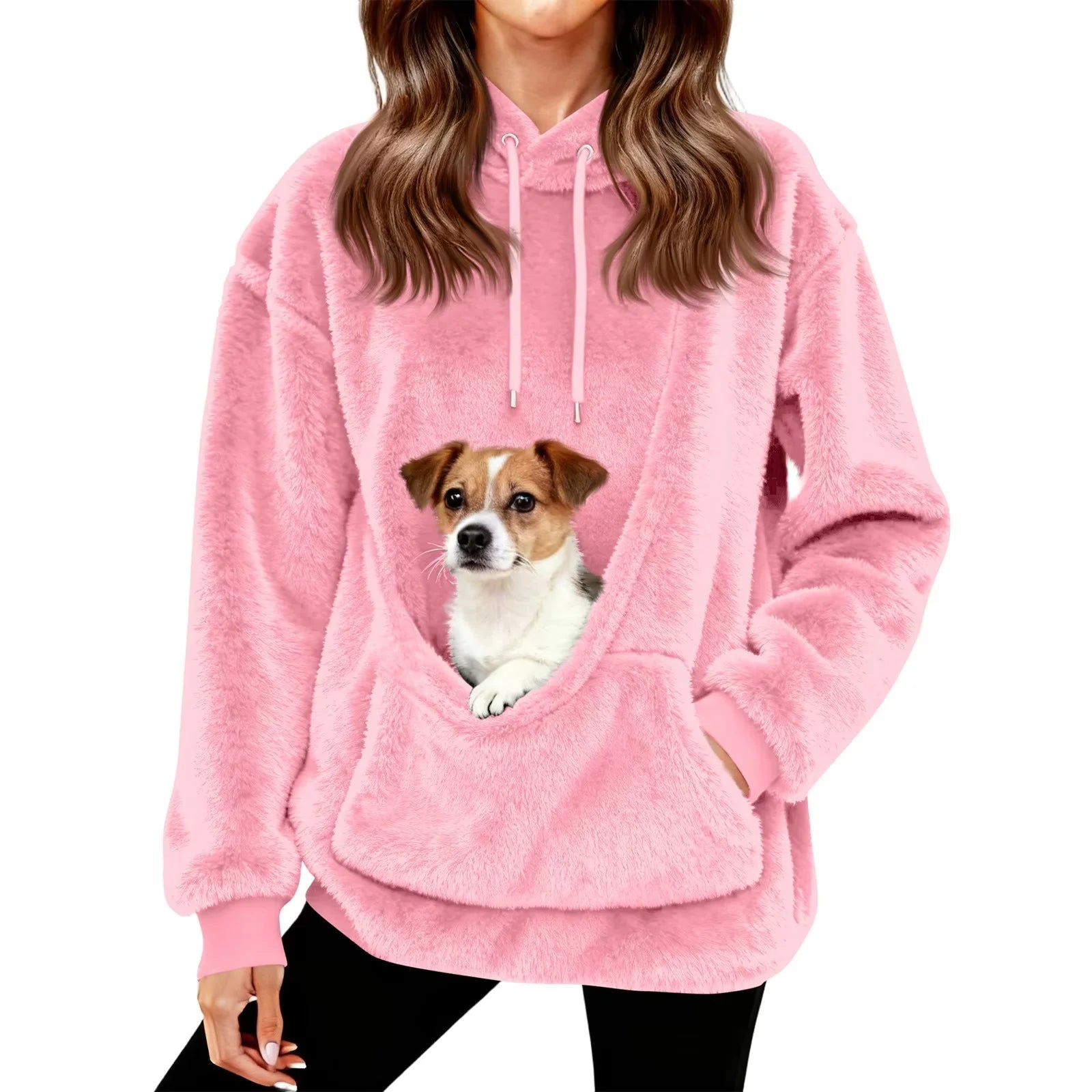 Cozy Fleece Hoodie With Diagonal Pet Sling And Safety Hold Pocket For Small Pets - Maxwell shop