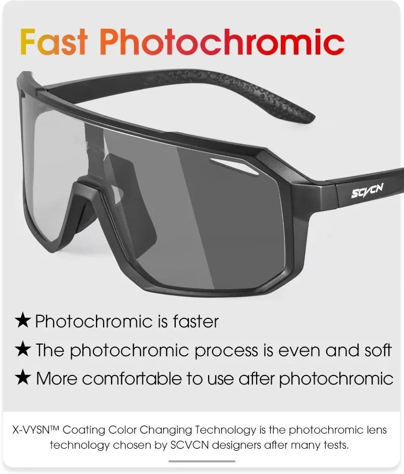 Cycling Glasses Photochromic Sunglasses Men Women Mountain Bike Road Eyewear New Bicycle Riding Out - Maxwell shop