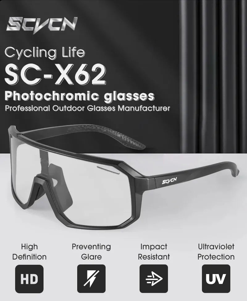 Cycling Glasses Photochromic Sunglasses Men Women Mountain Bike Road Eyewear New Bicycle Riding Out - Maxwell shop