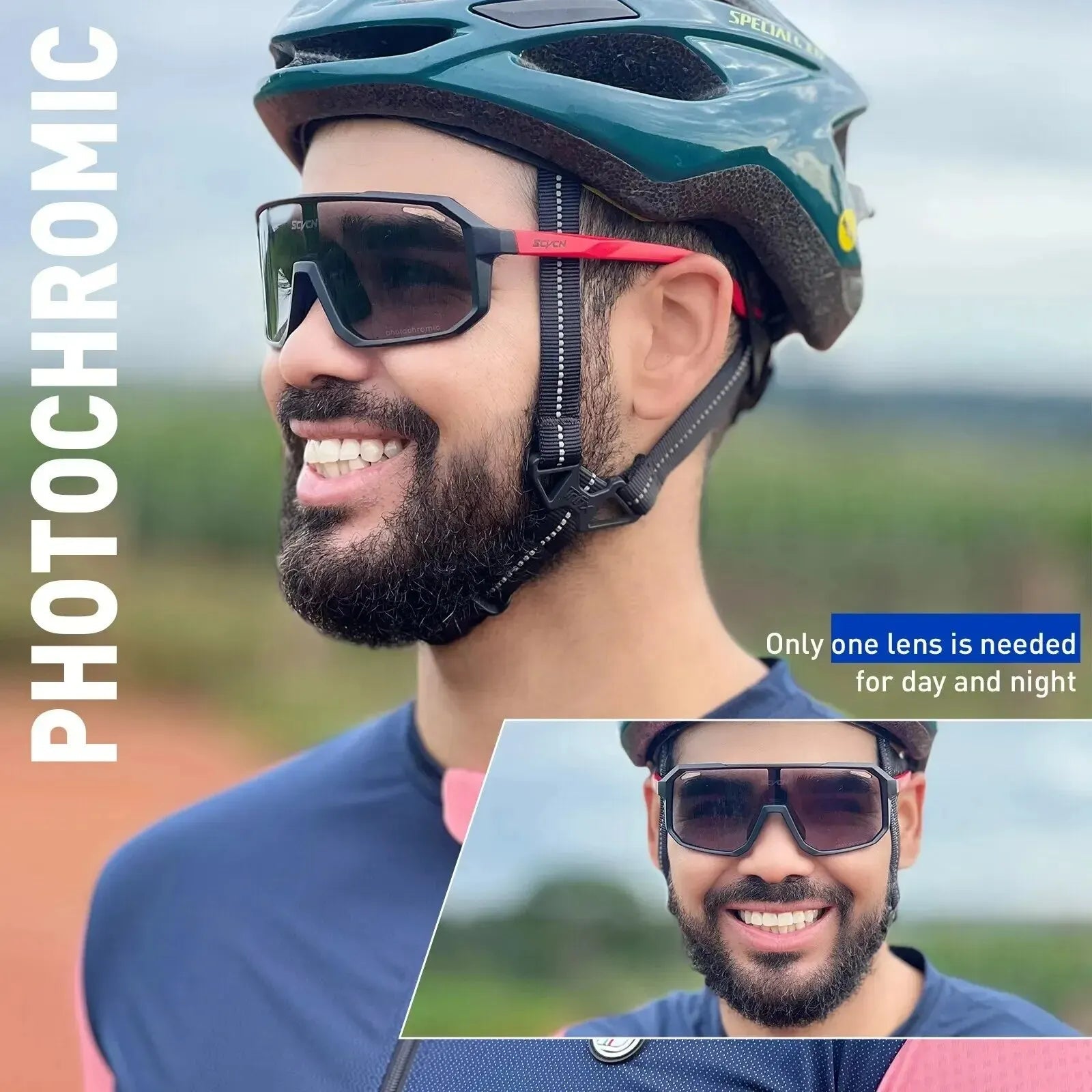 Cycling Glasses Photochromic Sunglasses Men Women Mountain Bike Road Eyewear New Bicycle Riding Out - Maxwell shop