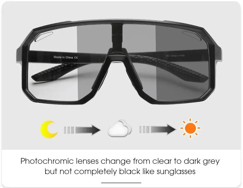 Cycling Glasses Photochromic Sunglasses Men Women Mountain Bike Road Eyewear New Bicycle Riding Out - Maxwell shop
