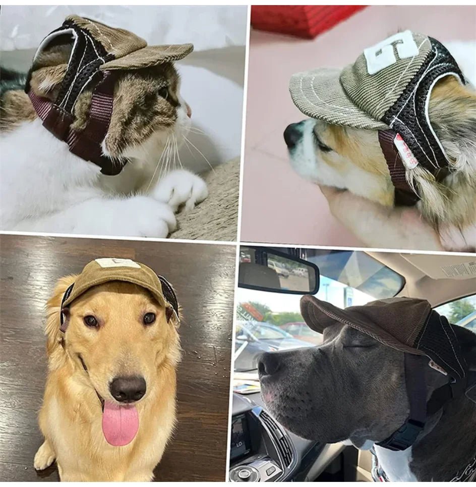 Dog Hat Dog Sunscreen Hat Baseball Cap Outdoor Sports Hat with Ear Holes - Maxwell shop