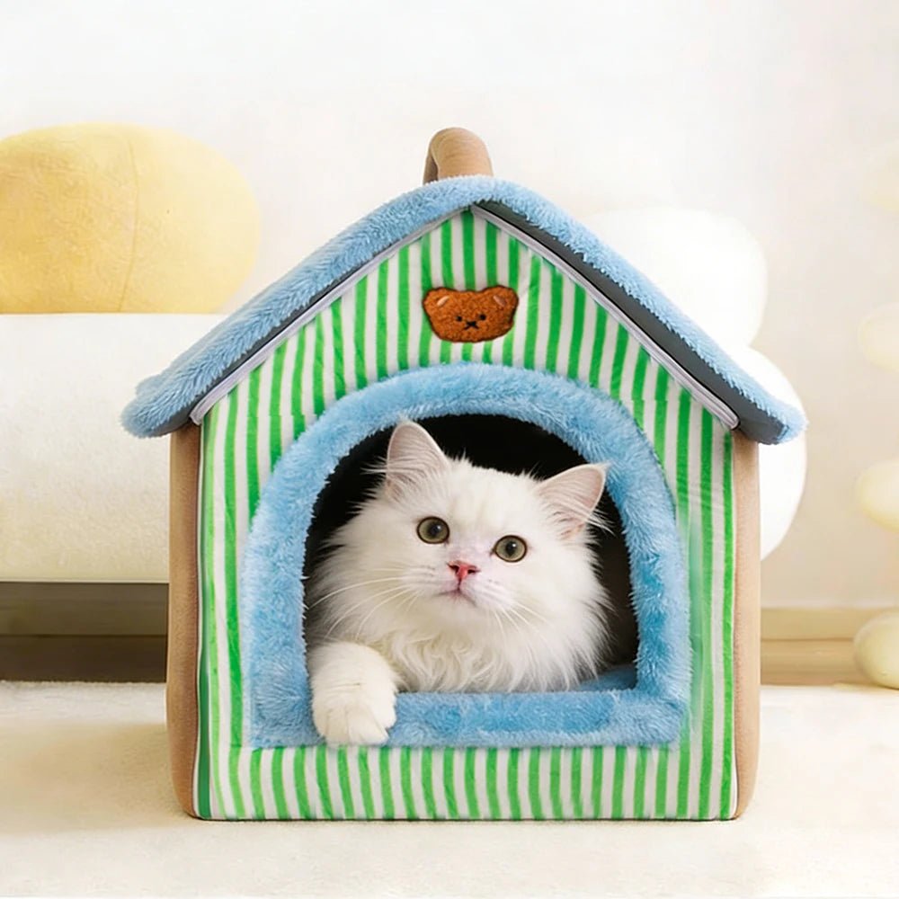 Foldable Pet House Removable Washable Cat House Puppy Cave Sofa Pet Bed House - Maxwell shop