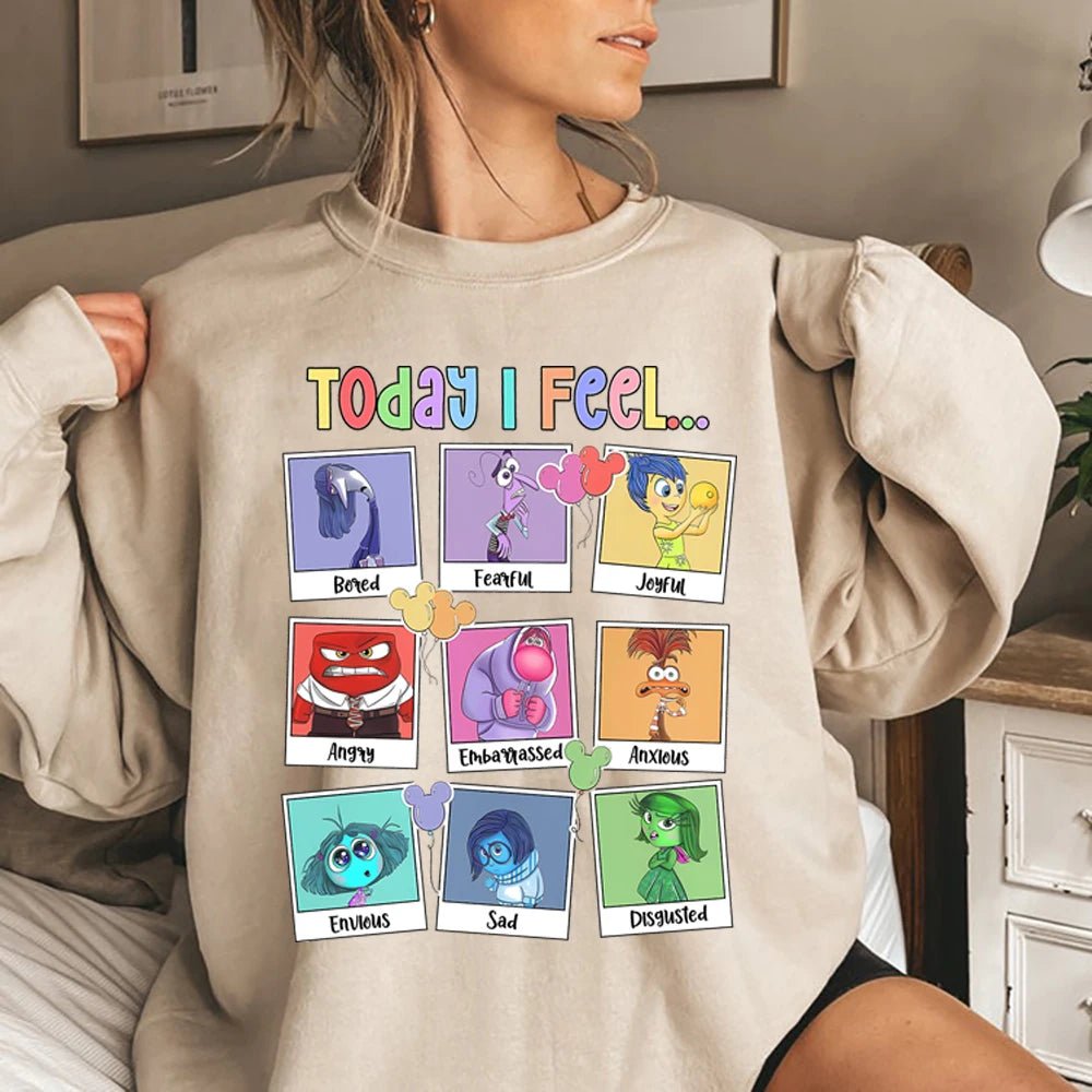 Inside Out 2 Today I Feel All The Feels Sweatshirt Mental Health Hoodie - Maxwell shop