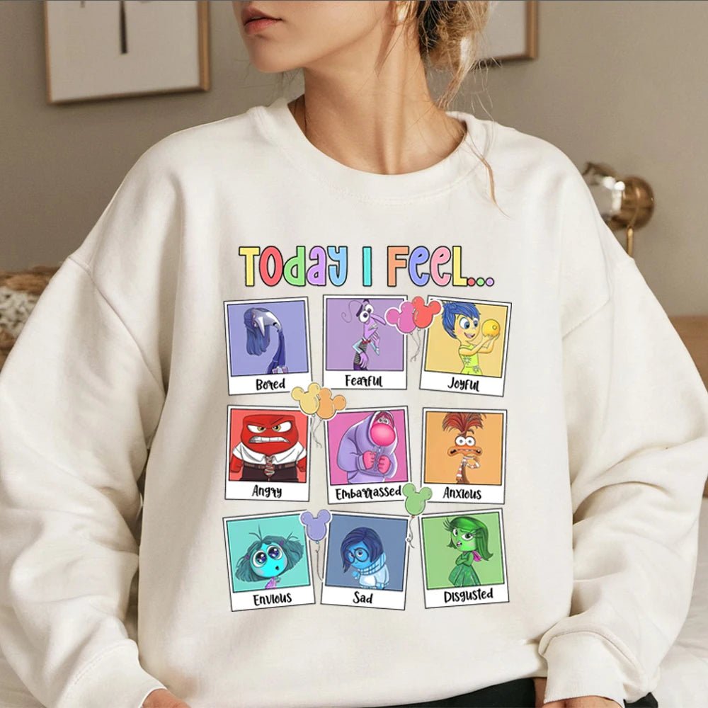 Inside Out 2 Today I Feel All The Feels Sweatshirt Mental Health Hoodie - Maxwell shop
