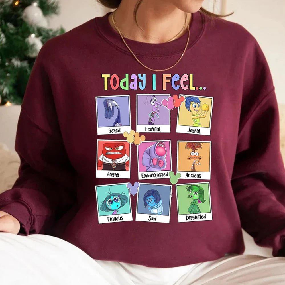 Inside Out 2 Today I Feel All The Feels Sweatshirt Mental Health Hoodie - Maxwell shop