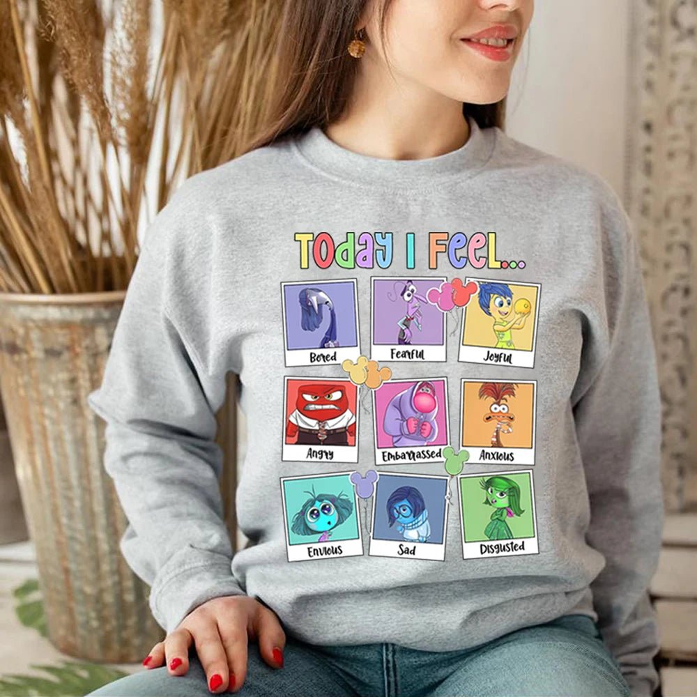 Inside Out 2 Today I Feel All The Feels Sweatshirt Mental Health Hoodie - Maxwell shop