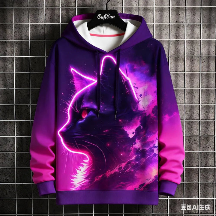 Japanese Samurai Cat Print Hoodies - Maxwell shop