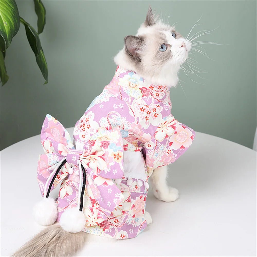 Japanese Style Thin Cat Dog Coat Kimono Summer Pet Clothes for Cats Dogs - Maxwell shop