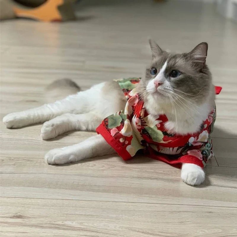 Japanese Style Thin Cat Dog Coat Kimono Summer Pet Clothes for Cats Dogs - Maxwell shop