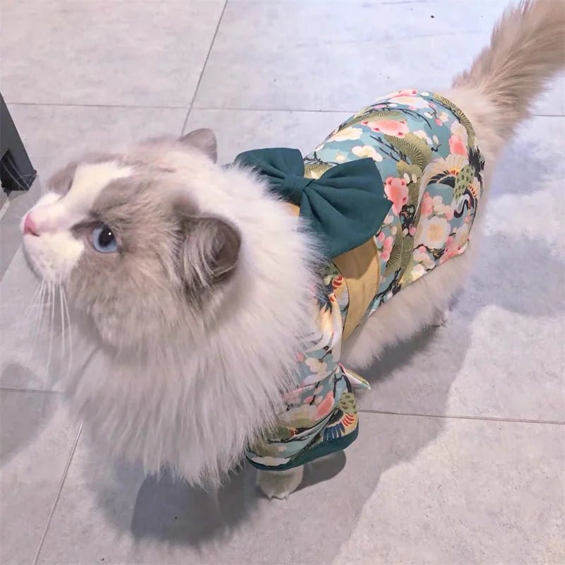 Japanese Style Thin Cat Dog Coat Kimono Summer Pet Clothes for Cats Dogs - Maxwell shop