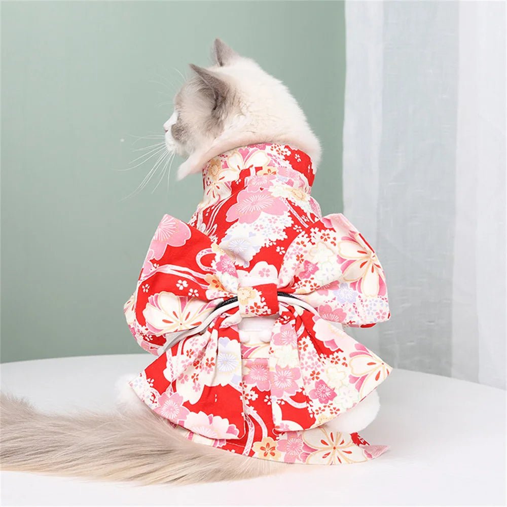 Japanese Style Thin Cat Dog Coat Kimono Summer Pet Clothes for Cats Dogs - Maxwell shop