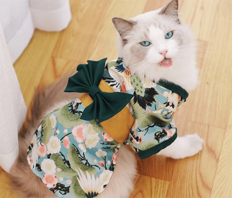 Japanese Style Thin Cat Dog Coat Kimono Summer Pet Clothes for Cats Dogs - Maxwell shop