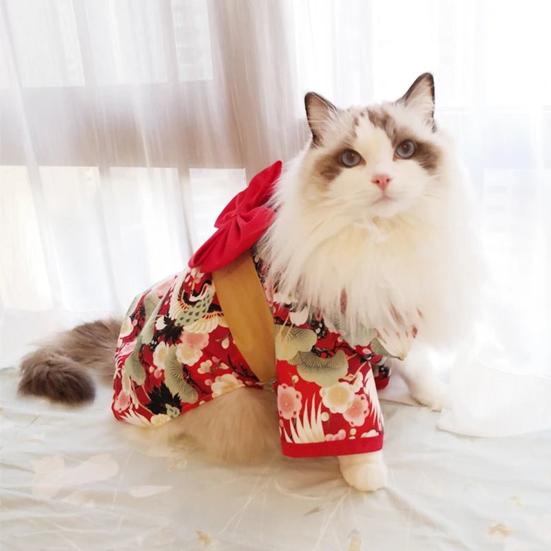Japanese Style Thin Cat Dog Coat Kimono Summer Pet Clothes for Cats Dogs - Maxwell shop