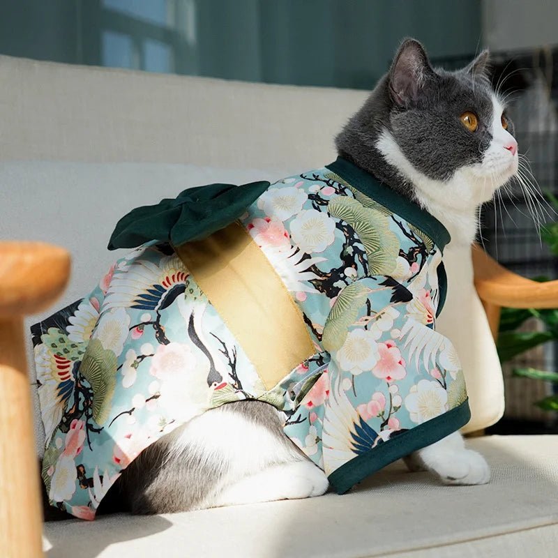 Japanese Style Thin Cat Dog Coat Kimono Summer Pet Clothes for Cats Dogs - Maxwell shop