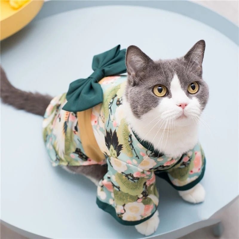 Japanese Style Thin Cat Dog Coat Kimono Summer Pet Clothes for Cats Dogs - Maxwell shop