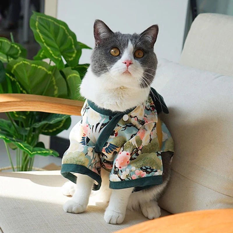 Japanese Style Thin Cat Dog Coat Kimono Summer Pet Clothes for Cats Dogs - Maxwell shop