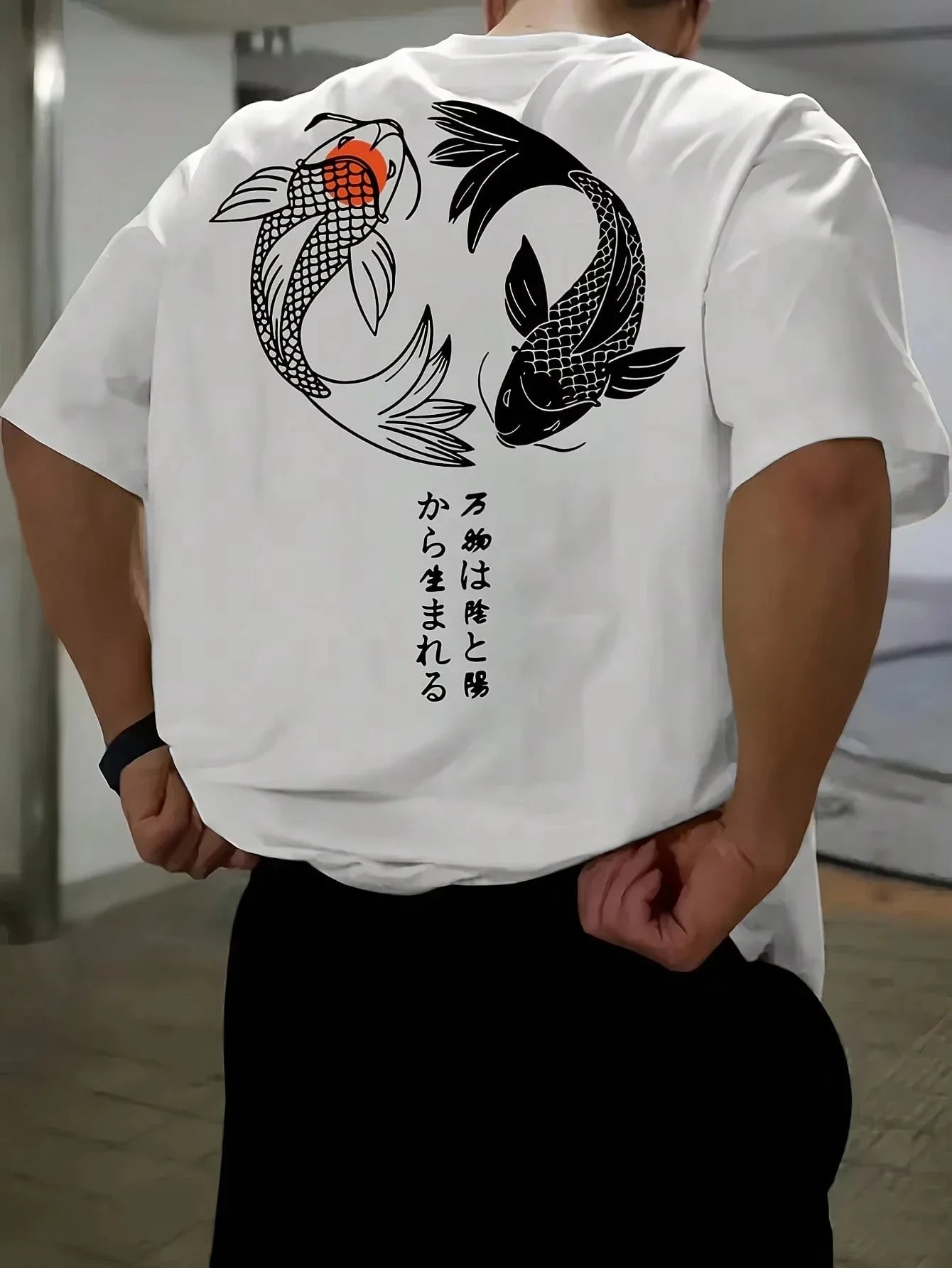 Koi Harajuku Japanese Pattern 100% Pure Cotton Men's T-shirt - Maxwell shop