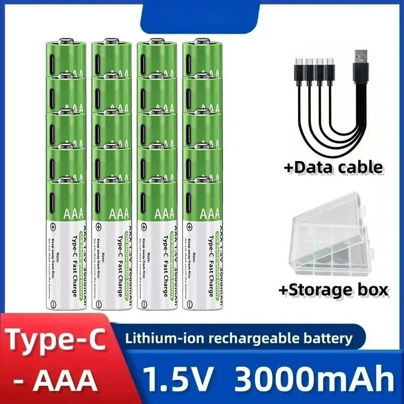 Lithium-Ion Battery Type-C Rechargeable High-Capacity AA&AAA Battery - Maxwell shop