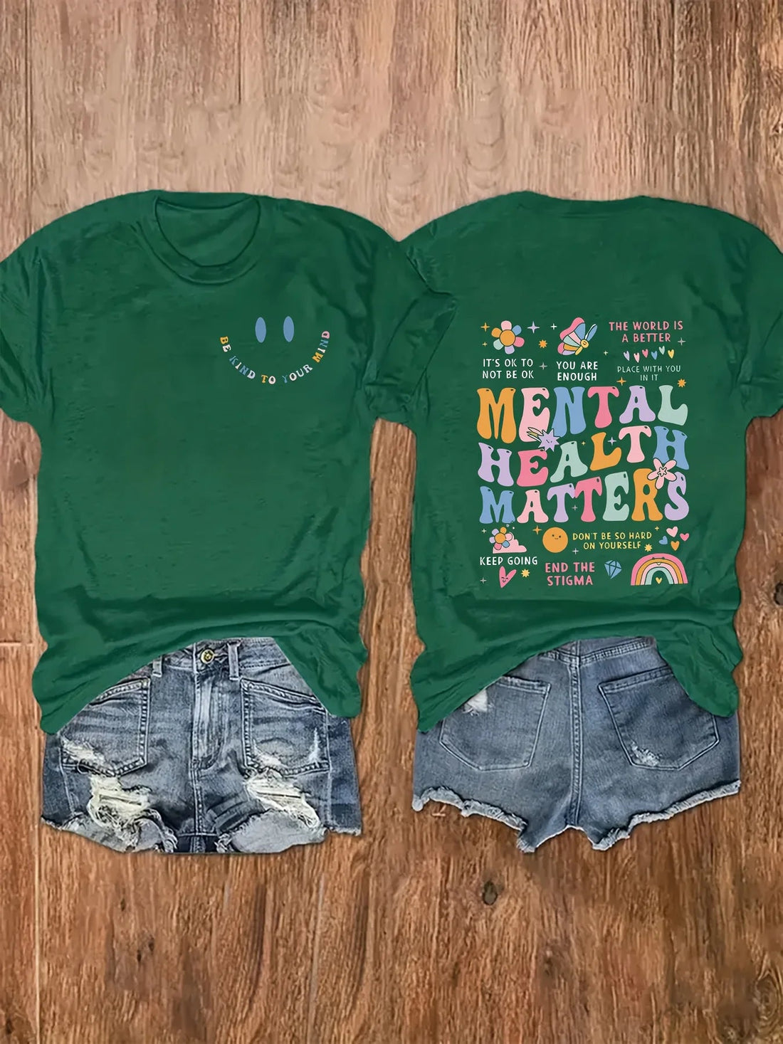 Mental Health Matters Women's Tee - Positive Graphic, Casual Black Oversized Top - Maxwell shop