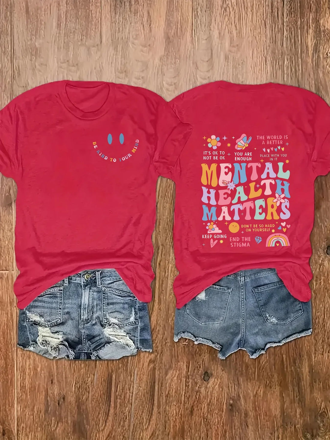 Mental Health Matters Women's Tee - Positive Graphic, Casual Black Oversized Top - Maxwell shop
