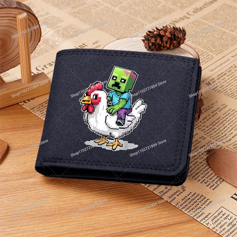 Miner Crafting Pixel Canvas Canvas Wallet Fashion Thin Men Card Holder Minecraft wallet - Maxwell shop