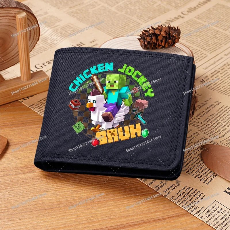 Miner Crafting Pixel Canvas Canvas Wallet Fashion Thin Men Card Holder Minecraft wallet - Maxwell shop