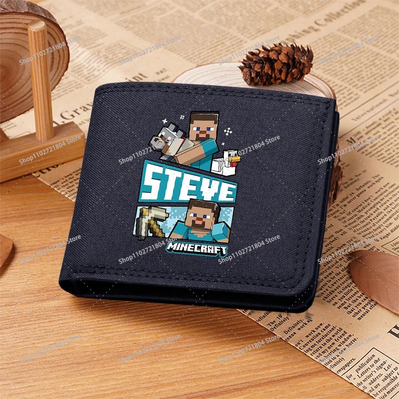 Miner Crafting Pixel Canvas Canvas Wallet Fashion Thin Men Card Holder Minecraft wallet - Maxwell shop