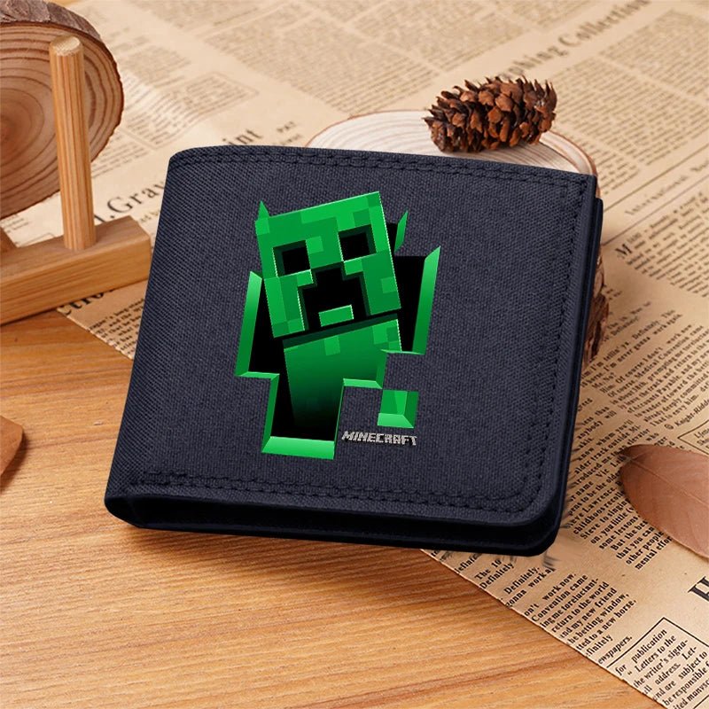 Miner Crafting Pixel Canvas Canvas Wallet Fashion Thin Men Card Holder Minecraft wallet - Maxwell shop
