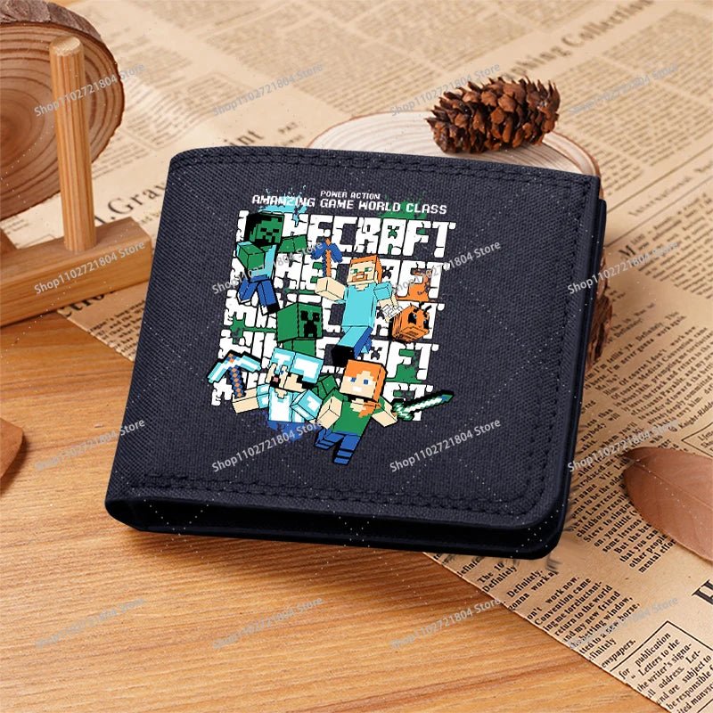 Miner Crafting Pixel Canvas Canvas Wallet Fashion Thin Men Card Holder Minecraft wallet - Maxwell shop