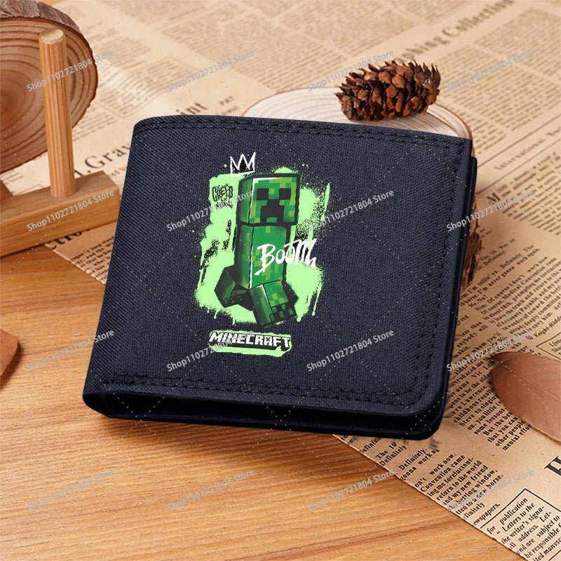 Miner Crafting Pixel Canvas Canvas Wallet Fashion Thin Men Card Holder Minecraft wallet - Maxwell shop