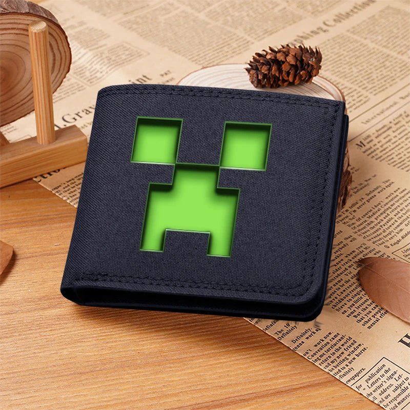 Miner Crafting Pixel Canvas Canvas Wallet Fashion Thin Men Card Holder Minecraft wallet - Maxwell shop