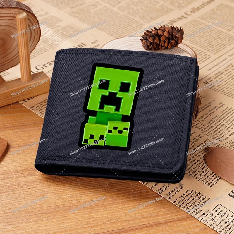 Miner Crafting Pixel Canvas Canvas Wallet Fashion Thin Men Card Holder Minecraft wallet - Maxwell shop