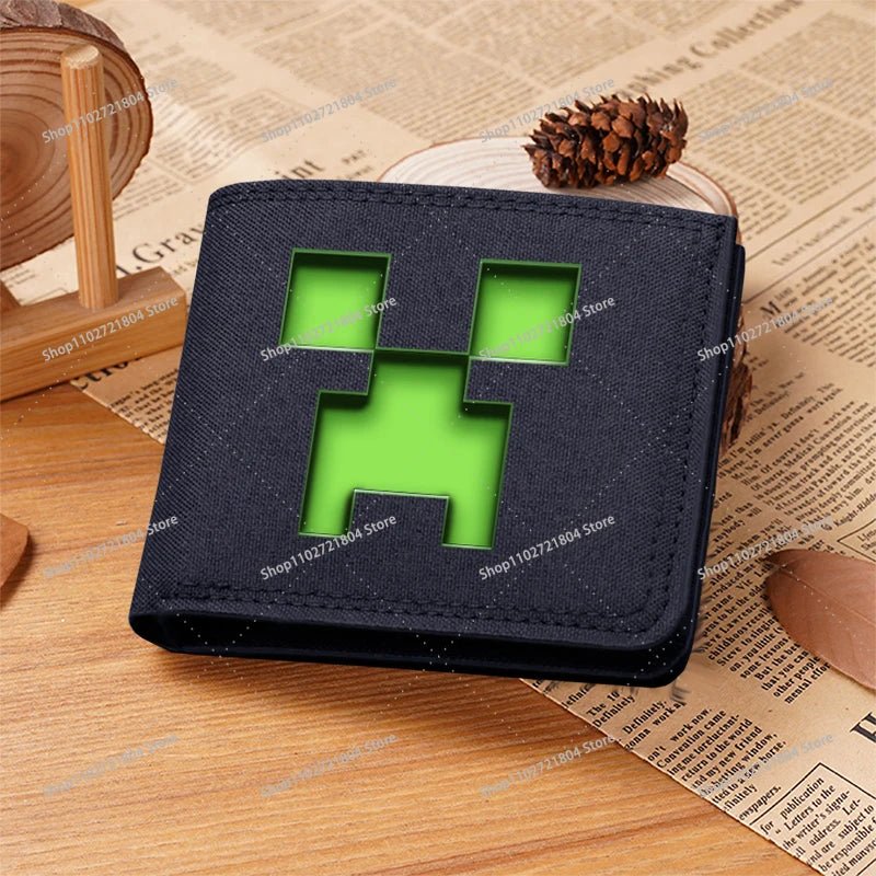 Miner Crafting Pixel Canvas Canvas Wallet Fashion Thin Men Card Holder Minecraft wallet - Maxwell shop
