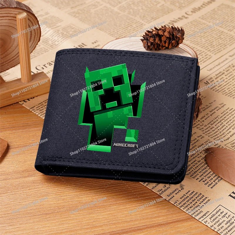 Miner Crafting Pixel Canvas Canvas Wallet Fashion Thin Men Card Holder Minecraft wallet - Maxwell shop