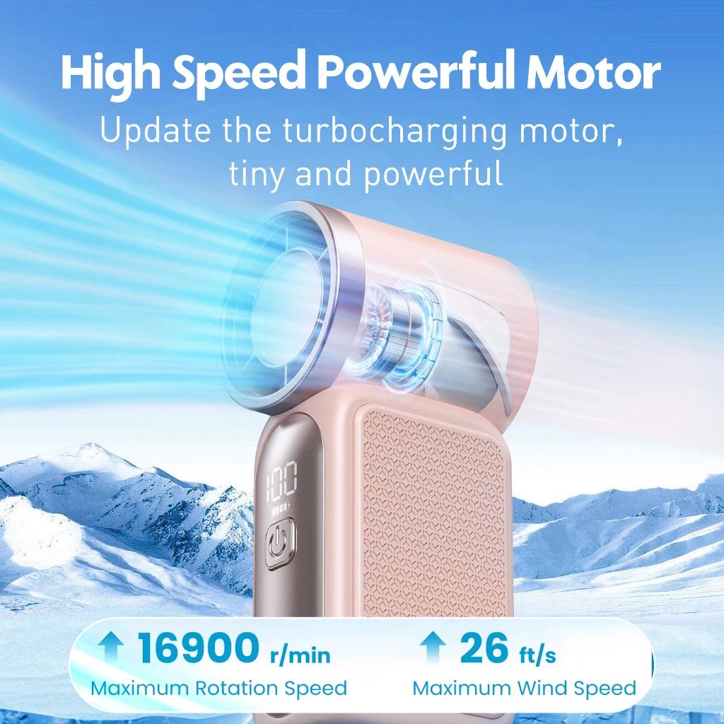 Mini Handheld Fan 3600mAh High-Speed Portable Turbo Pocket Fan for Outdoor Travel - Maxwell shop