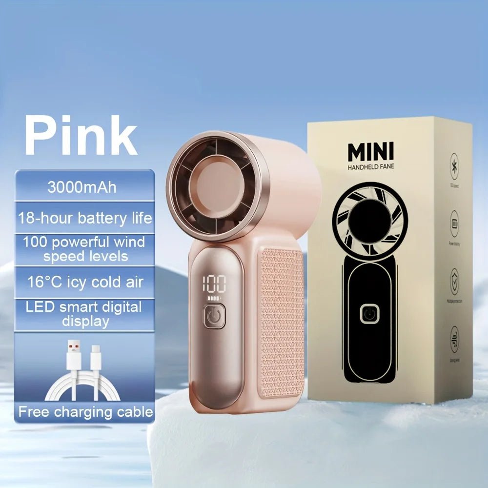 Mini Handheld Fan 3600mAh High-Speed Portable Turbo Pocket Fan for Outdoor Travel - Maxwell shop