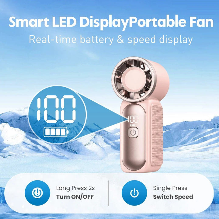 Mini Handheld Fan 3600mAh High-Speed Portable Turbo Pocket Fan for Outdoor Travel - Maxwell shop