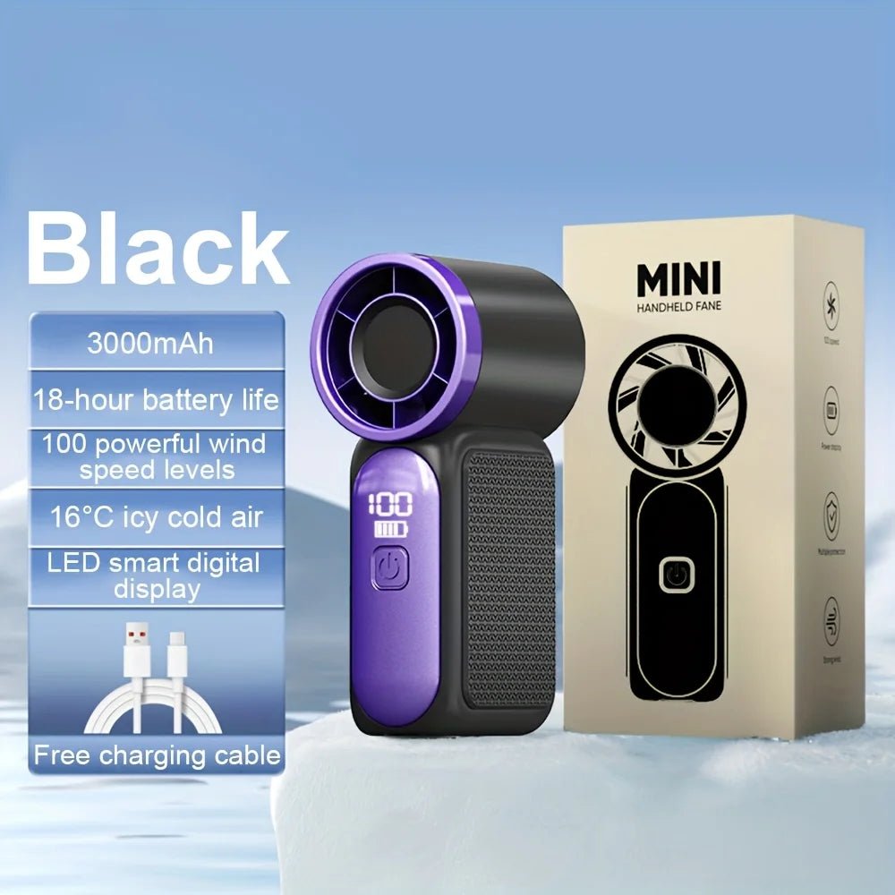 Mini Handheld Fan 3600mAh High-Speed Portable Turbo Pocket Fan for Outdoor Travel - Maxwell shop