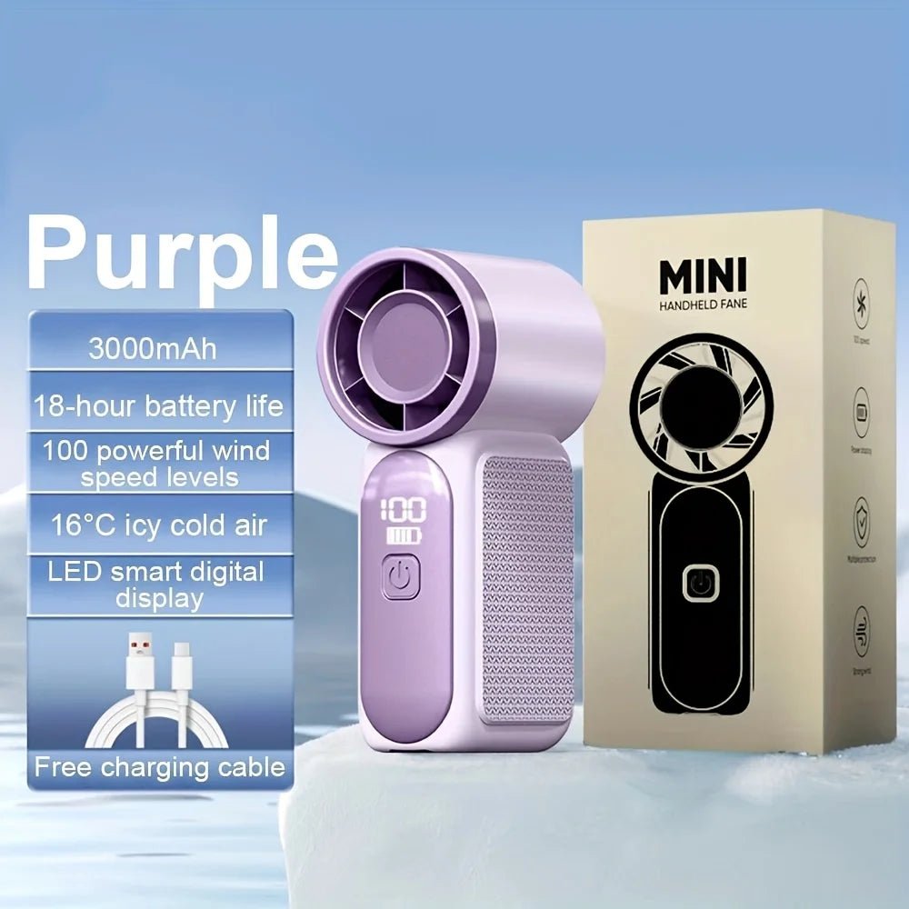 Mini Handheld Fan 3600mAh High-Speed Portable Turbo Pocket Fan for Outdoor Travel - Maxwell shop
