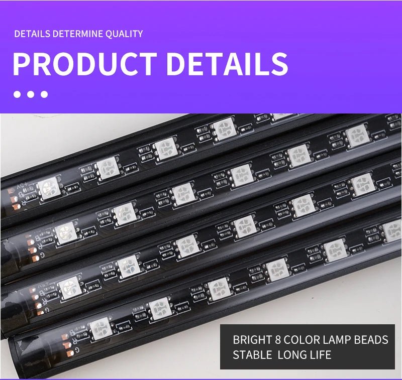 Neon LED Car Interior Ambient Foot Strip Light Kit Accessories RGB Backlight Remote - Maxwell shop